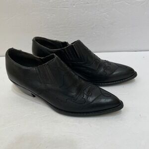 VINTAGE PALOMINO WESTERN BOOTIES IN BLACK LEATHER